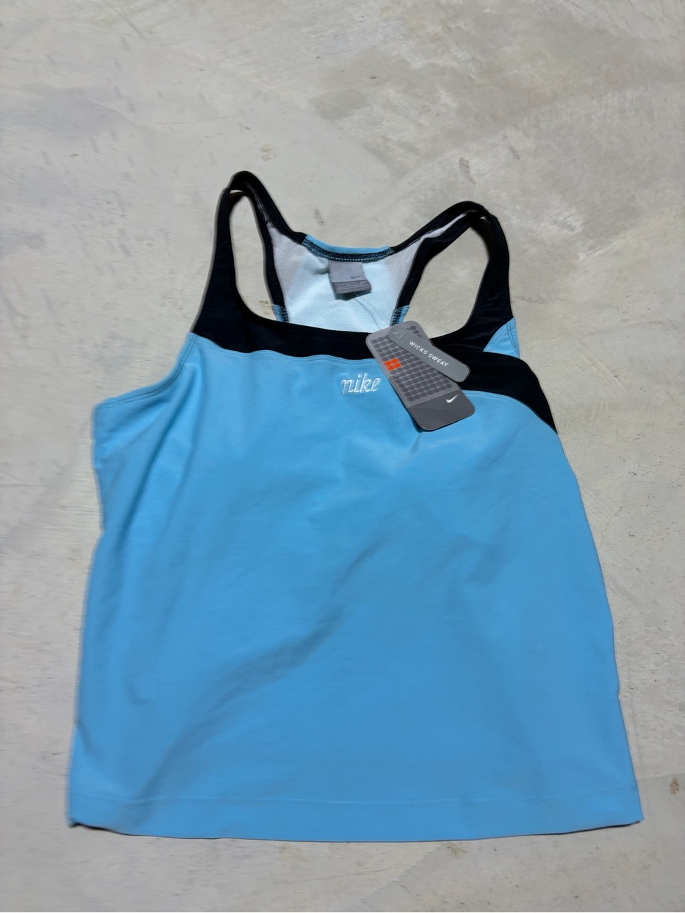 Nike Women's y2k Light Blue & Black Racerback Tank top XL